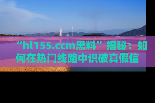“hl155.ccm黑料”揭秘:如何在热门线路中识破真假信息