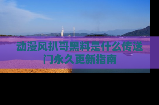 动漫风扒哥黑料是什么传送门永久更新指南