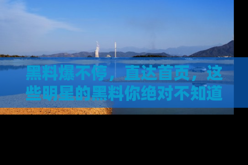 黑料爆不停,直达首页,这些明星的黑料你绝对不知道!