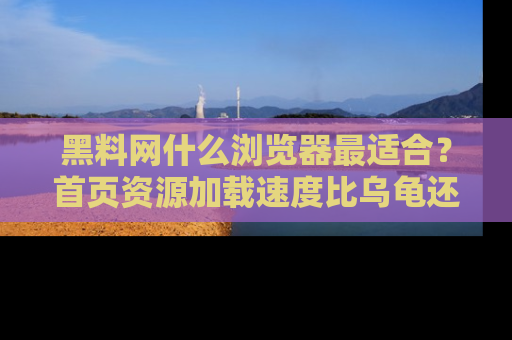 黑料网什么浏览器最适合?首页资源加载速度比乌龟还慢的体验真心吐槽!