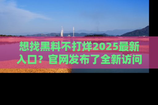 想找黑料不打烊2025最新入口?官网发布了全新访问指南!